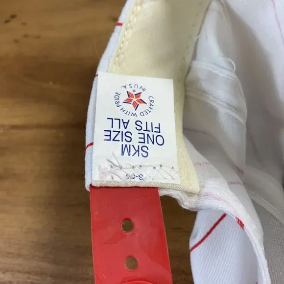 VTG NWOT Jeff Gordan #24 Hat Lumina Red White Pin Stripe Snap Back Made in USA - Picture 7 of 9